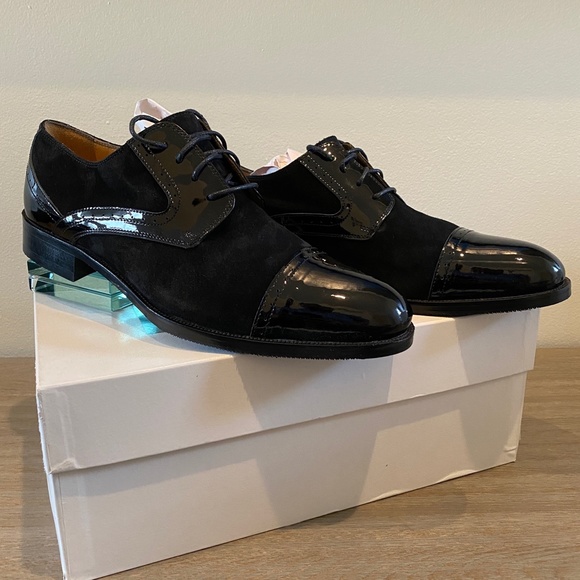 Ron White Other - RON WHITE Douglass Black Patent Suede Oxford 8.5